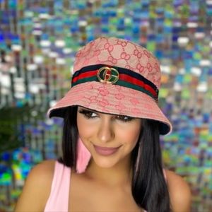 Pink bucket hat designer inspired